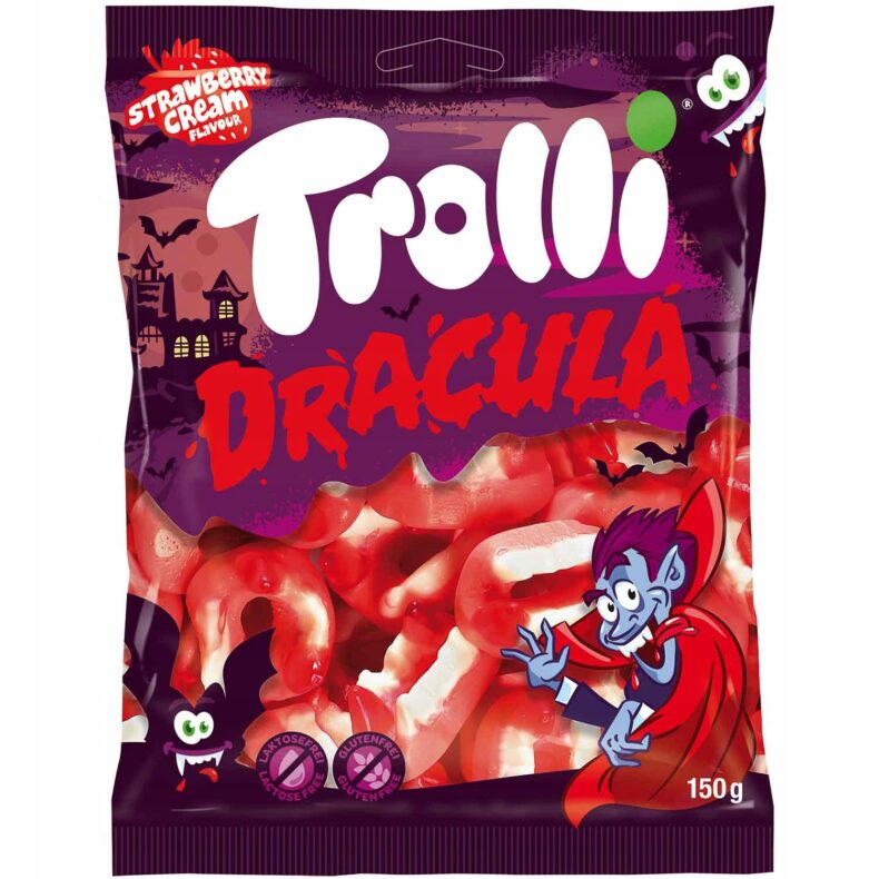 Żelki Trolli Dracula Owocowe Zęby Szczęki 150g DE