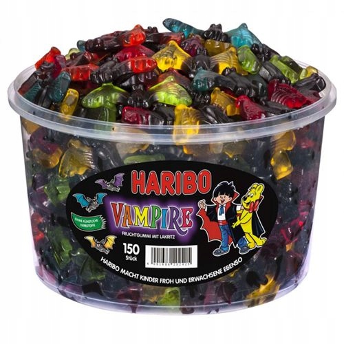 Żelki Haribo Wampiry Nietoperze Lukrecja 150szt DE