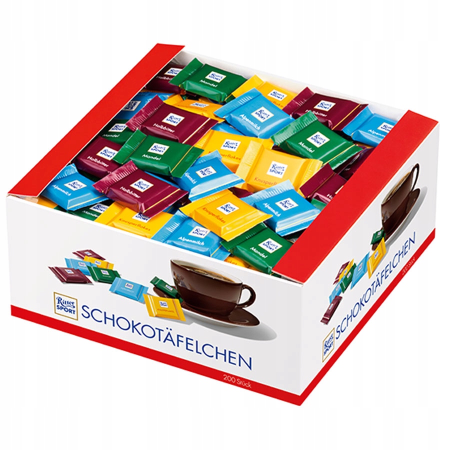 Czekoladki Ritter Sport Mini 200 sztuk 4 Smaki DE