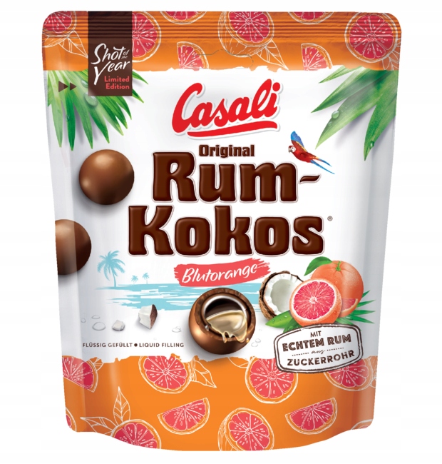 Cukierki Casali Rum Kokos czerwona pomarańcz 175g