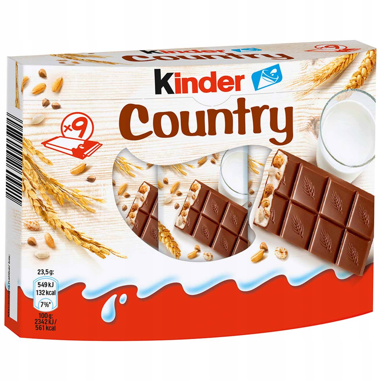 Czekoladki batoniki Kinder Country 9 szt Z Niemiec