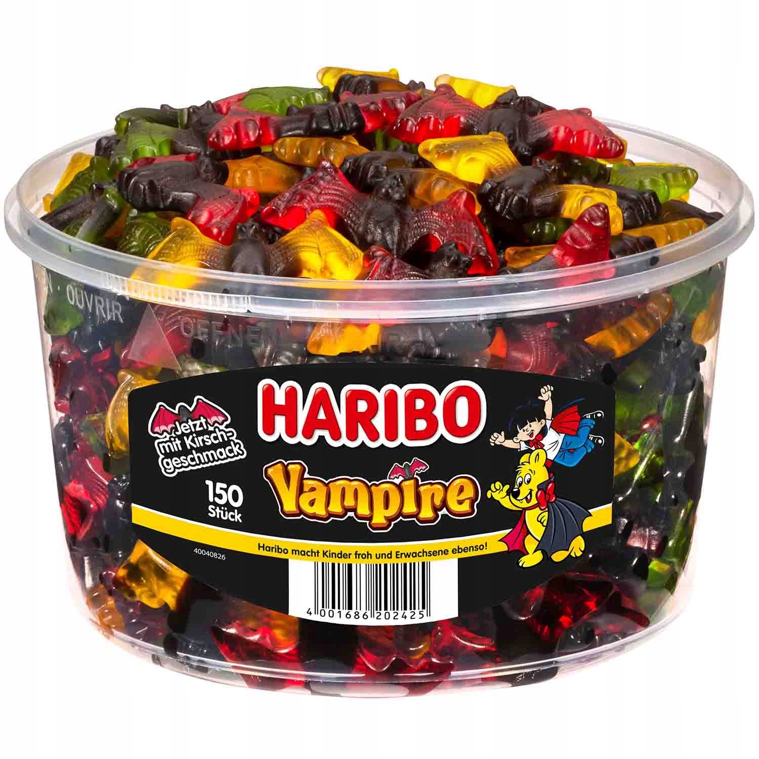Żelki Haribo Wampiry Nietoperze Lukrecja 150szt DE