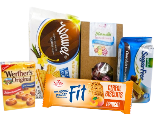 Paczka Słodyczy dla Diabetyków Upominek bez Cukru gullon ciastka cukrzyków