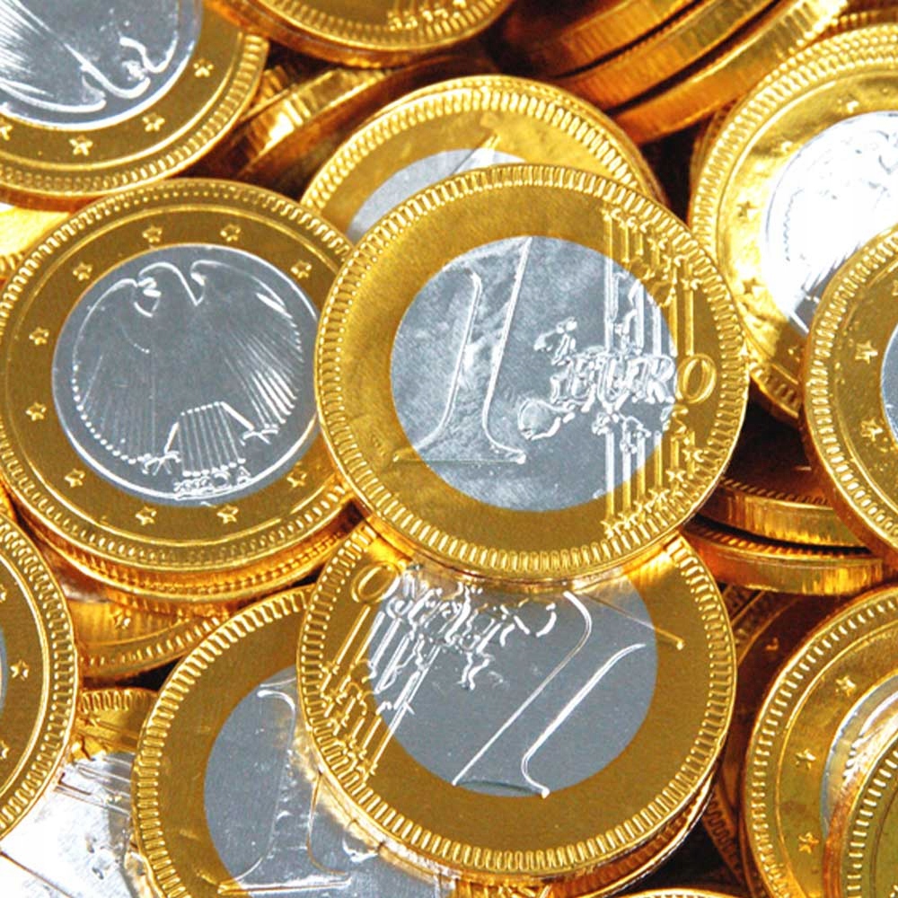 Czekoladowe Monety Euro Mleczne 180 sztuk HL