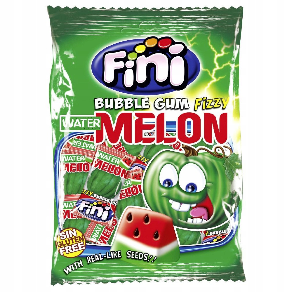 Guma Balonowa Musująca Fini Arbuzowa 80g Z Niemiec