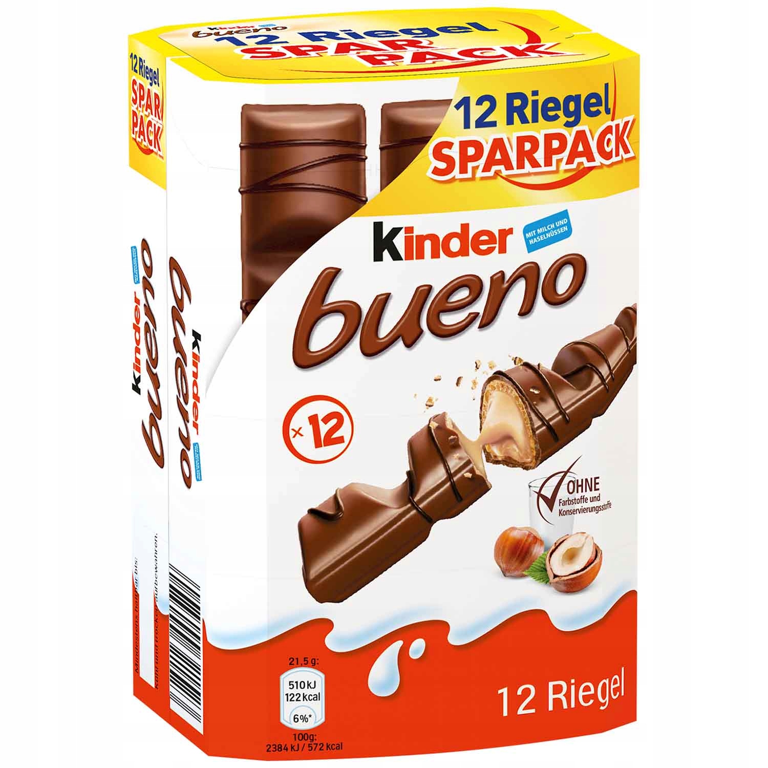 Kinder Bueno Baton 12szt x 21,5g 215g z Niemiec