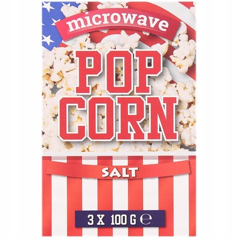 Popcorn do Mikrofalówki Mikrofali Solony 3 x 100g