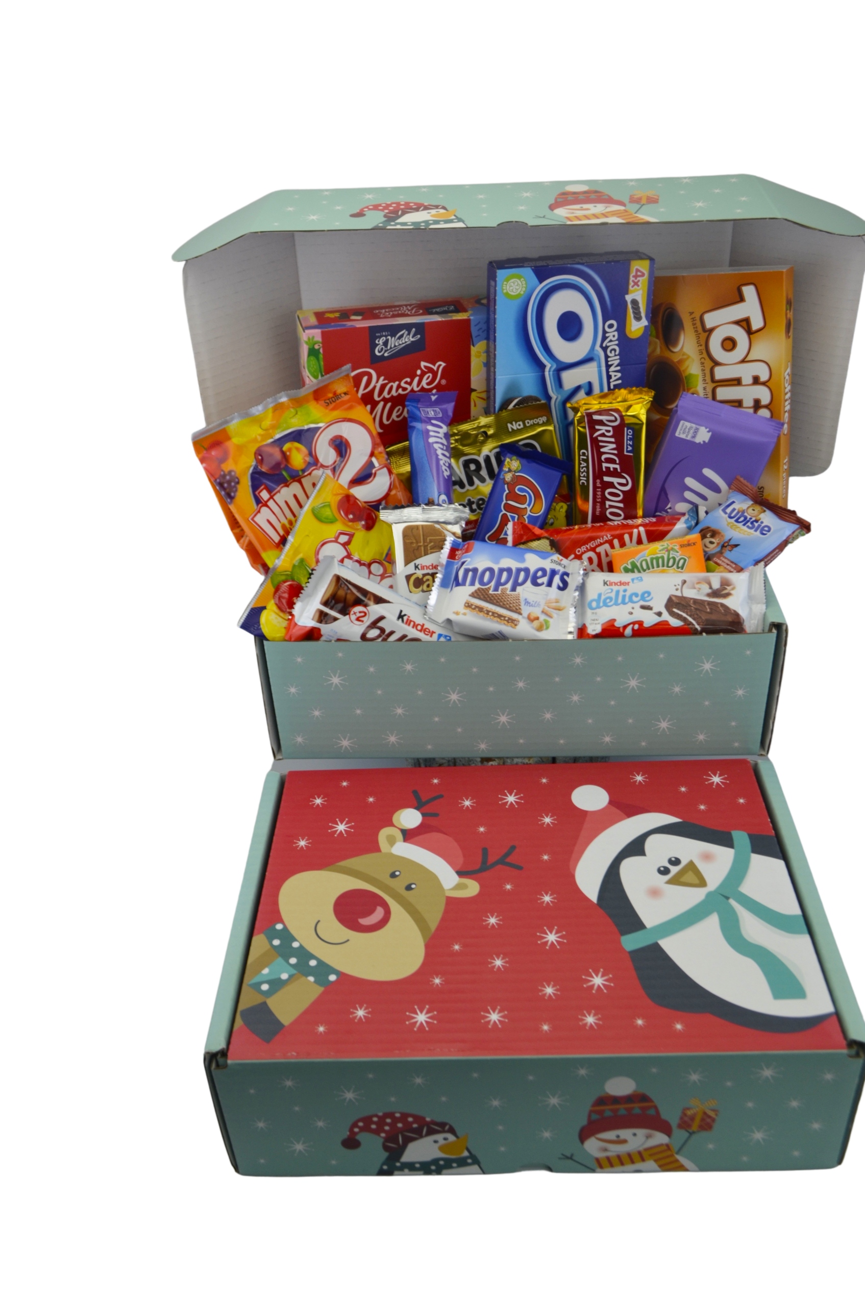 Świąteczne Pudełko Zestaw Słodyczy Święta Mikołaj