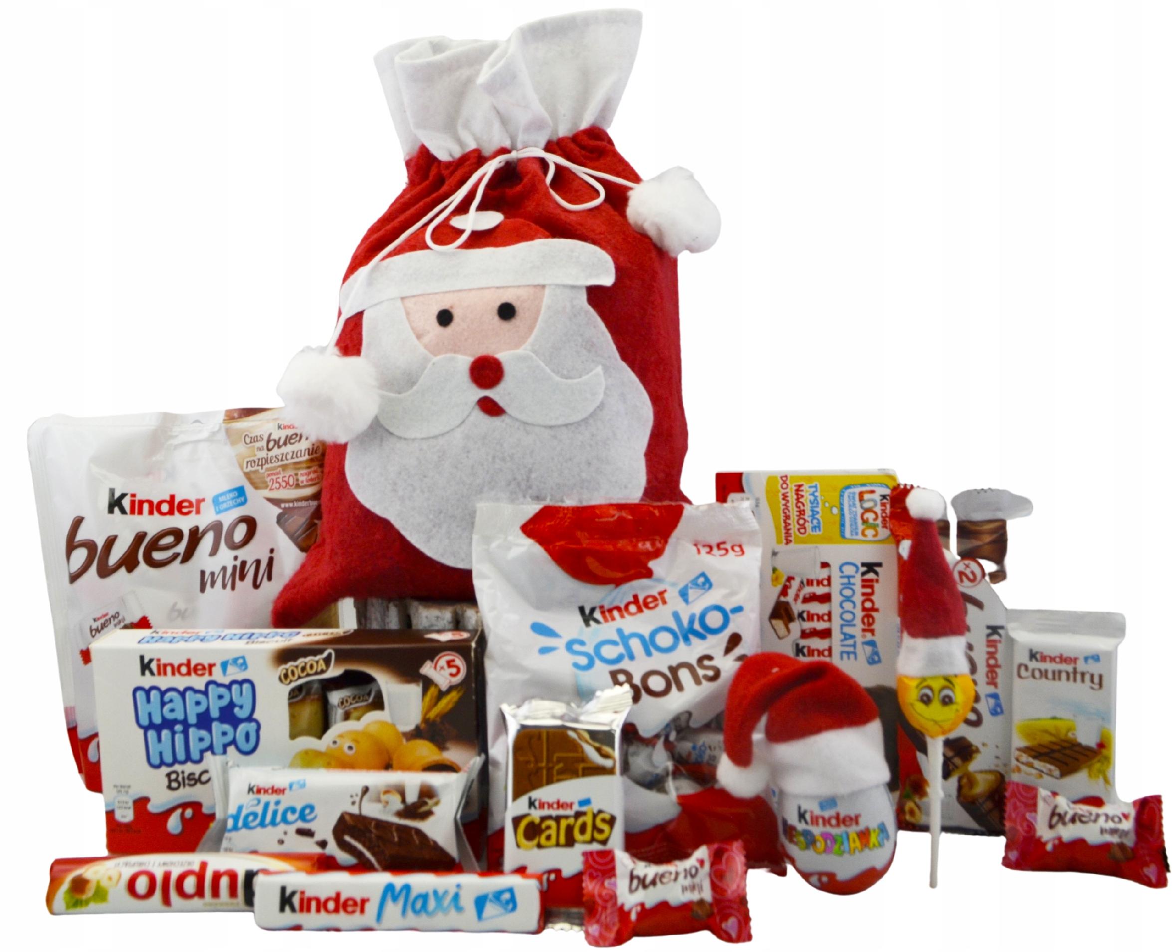 Mega Worek Mikołaja Zestaw Kinder na Święta XXL