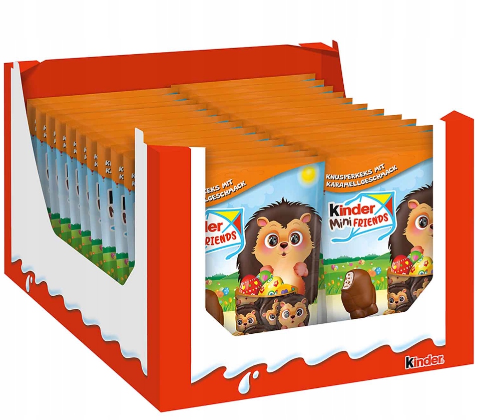 Kinder Mini Friends Czekoladki Mleczne Jeże Jeżyki Karmelowe Wielkanoc 122g
