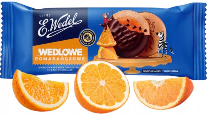E.Wedel Delicje Wedlowe Pomarańczowe Biszkopty Z Galaretką Czekolada 147g