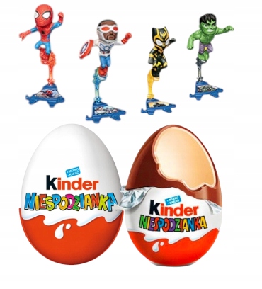 Kinder Jajko Niespodzianka z zabawką MARVEL jajka dla dzieci 24szt