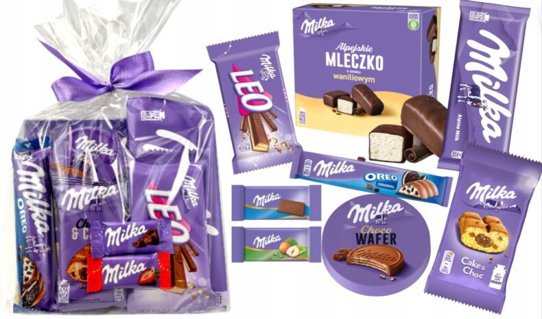 Milka słodycze paczka zestaw dla dzieci święta Wielkanoc czekolada