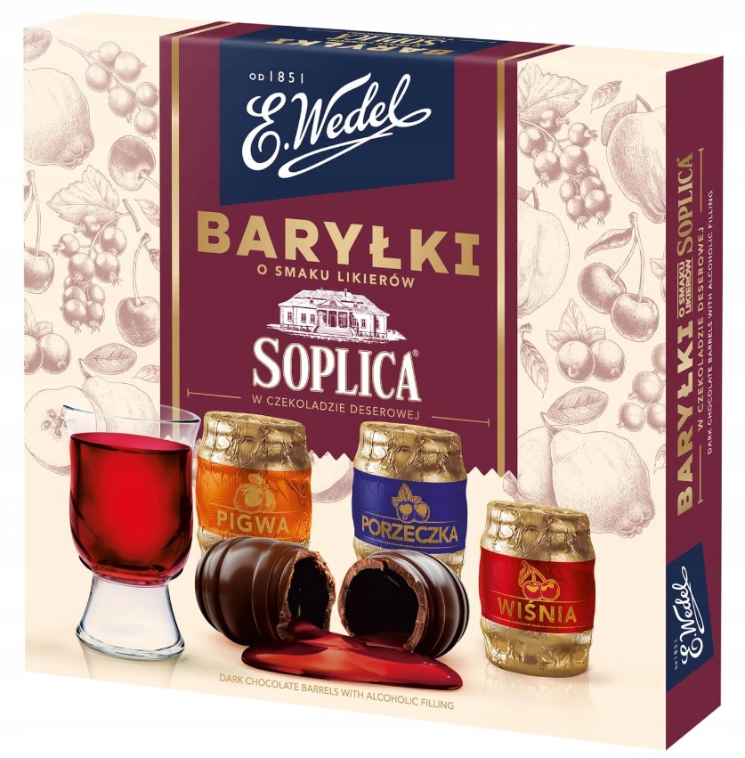 E.Wedel Baryłki Likierem Soplica Z Alkoholem Czekoladki Beczki Święta 200g