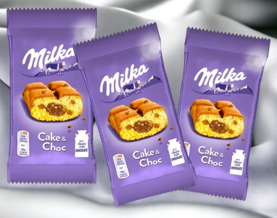Milka Cake &Choc Biszkopt Nadziewany z kawałkami czekolady Ciastka 3szt 35g