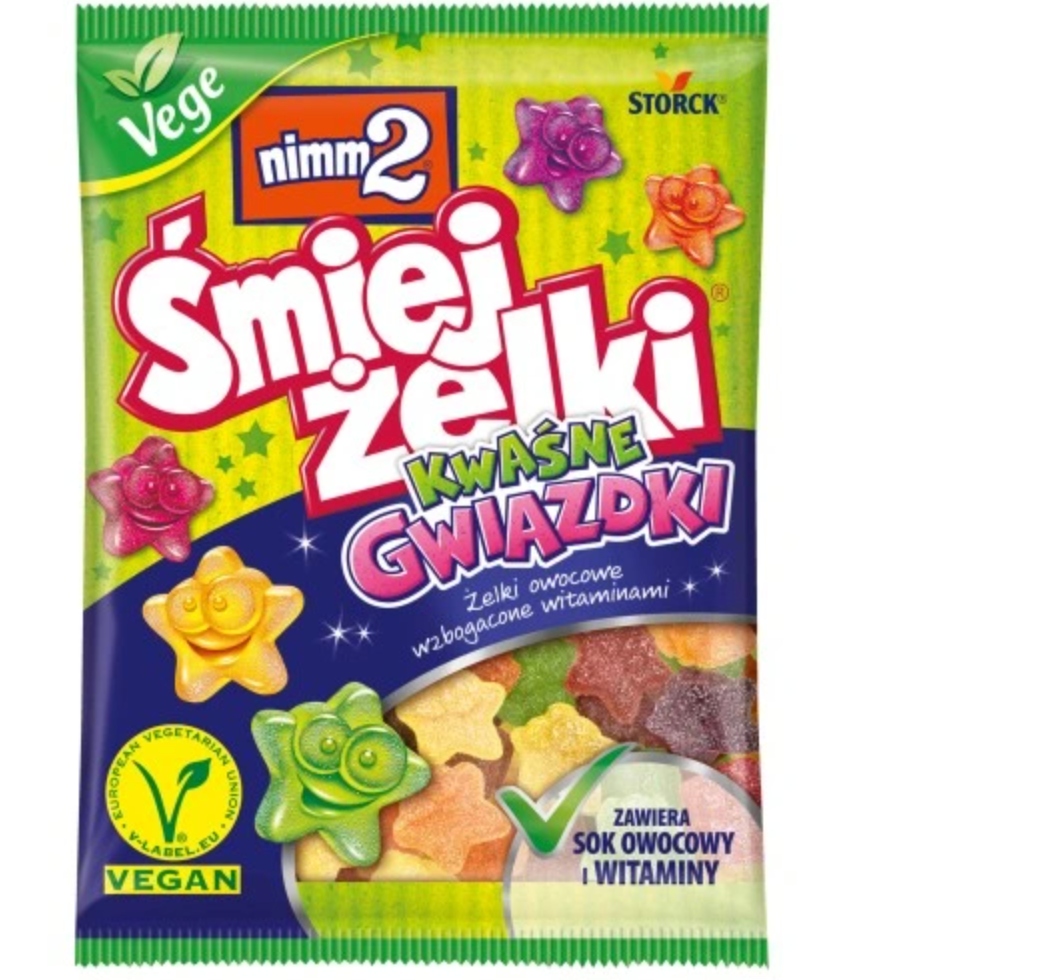 Nimm2 Śmiejżelki Mlekosmici Żelki Owocowe Pianki Gwiazdki Vege 90g x 2 paczki