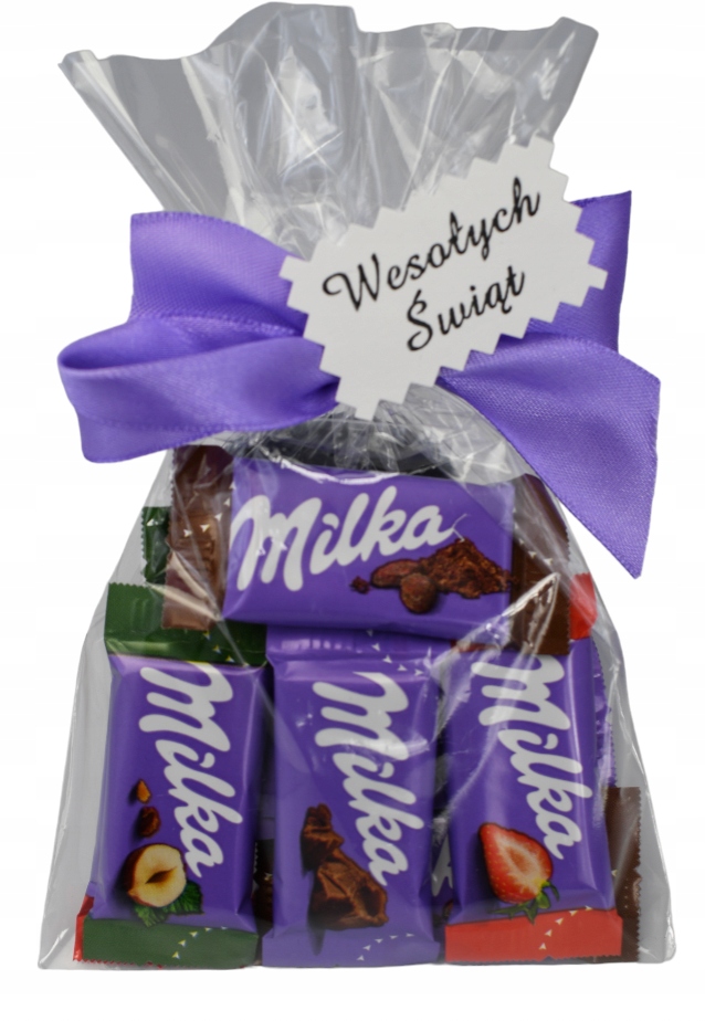 Naps Prezent UPOMINEK Czekoladki Milka 10 szt dla DZIECI ŚWIĘTA Wielkanoc
