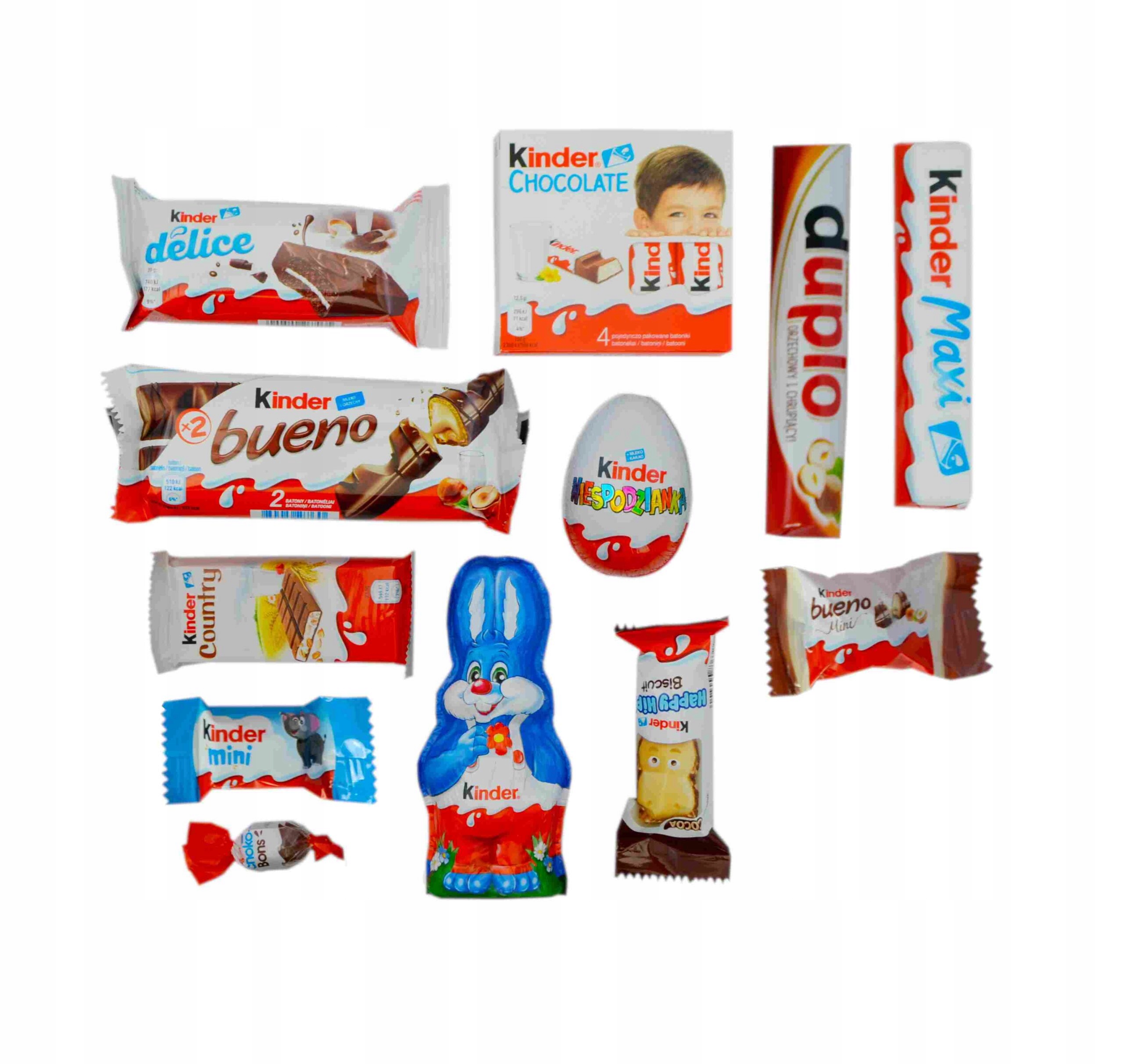 Zestaw Wielkanocny koszyk Kinder Jajko Królik Słodycze Święta Wielkanoc