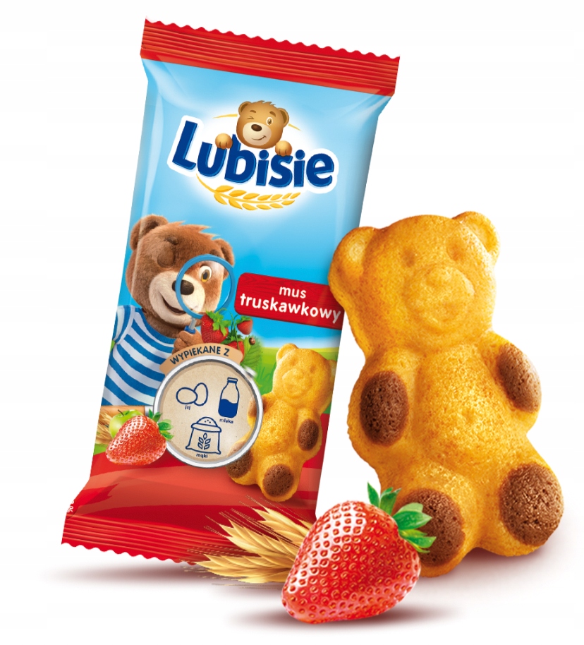 Lubisie Truskawka Biszkop Mleczne Czekoladowe ZESTAW Lubiś 3x30g CIASTKA