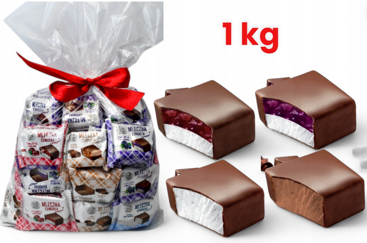 Cukierki Mleczna Chmurka Z Galaretką Wiśniowe Pianki Kakaowe ABK 1 kg