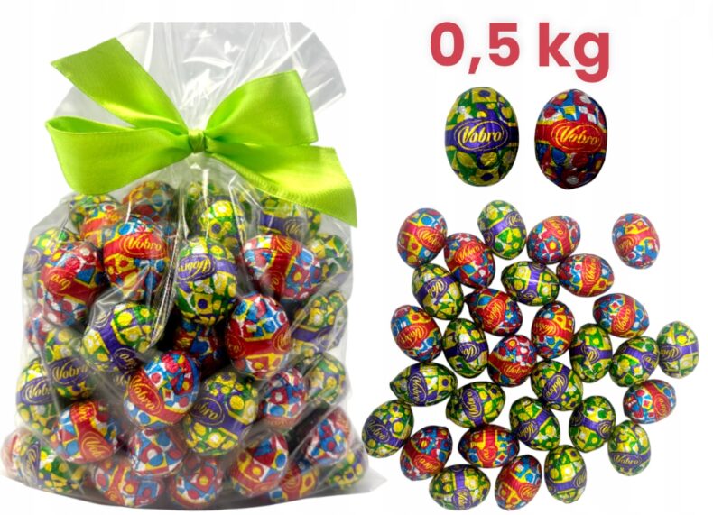 Vobro Jajeczka Czekoladowe Jajka Cukierki święta Koszyka Wielkanoc 0,5 kg