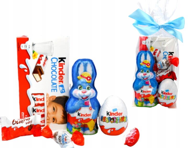 Zestaw Słodyczy Kinder Paczka Słodycze Królik Wielkanoc ŚWIĘTA JAJKO Zając