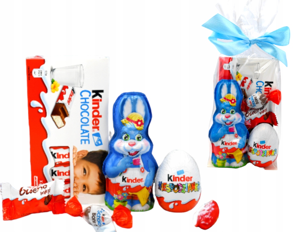 Zestaw Słodyczy Kinder Paczka Słodycze Królik Wielkanoc ŚWIĘTA JAJKO Zając