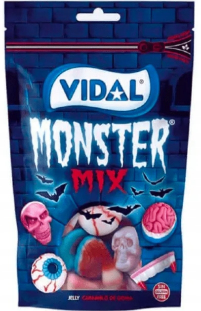 Vidal Monster Mix Żelki Na Halloween Oczy Czaszki Mózgi Szczęka Wampir 180g