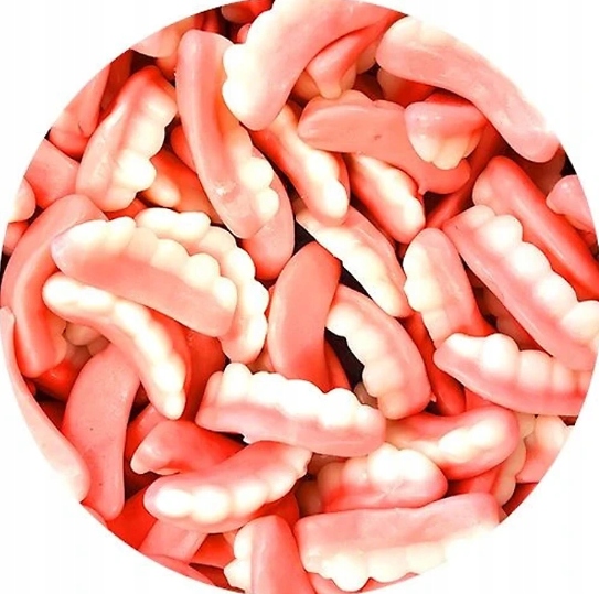 Vidal Żelki Truskawkowe Jelly Teeth Zęby Szczęki Na Halloween Szczęka 90g