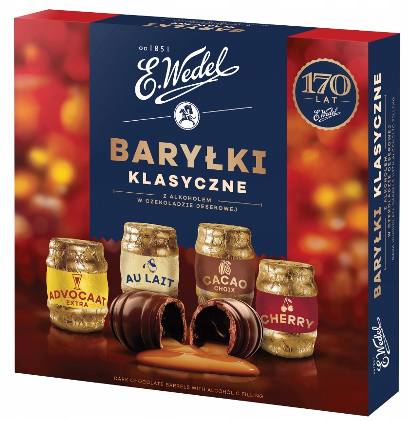 E.Wedel Baryłki Klasyczne Z Alkoholem Czekoladki Beczki Prezent Święta 200g