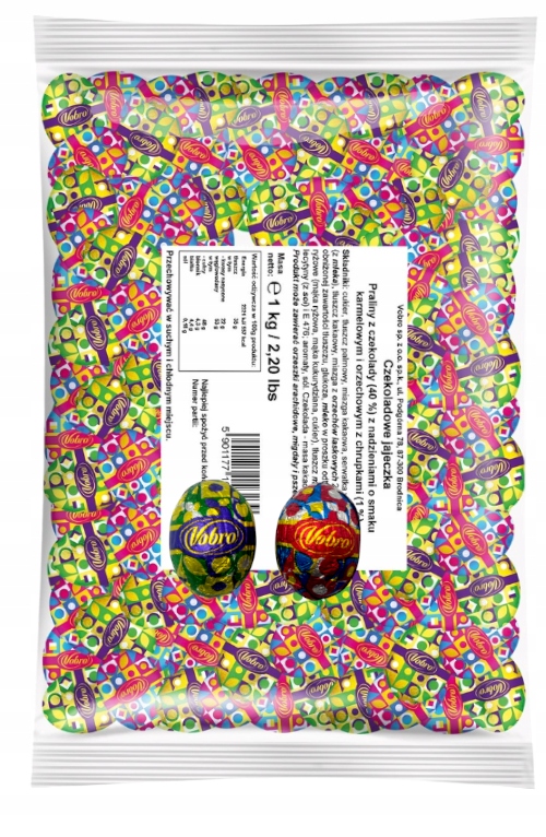 Vobro Jajeczka Czekoladowe Jajka Cukierki święta Koszyka Wielkanoc 0,5 kg