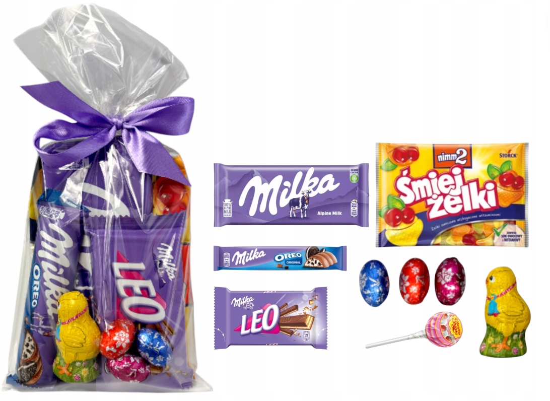 ŚWIĘTA zestaw Paczka słodyczy Milka słodycze Wielkanoc kurczak zajączek
