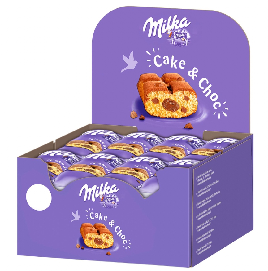 Milka Cake & Choc Biszkopt Nadziewany kawałkami czekolady Ciastko 1szt 35g