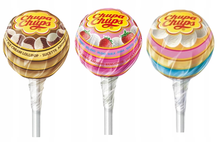 Chupa Chups Milky Lizaki Mleczne Mix Waniliowe Truskawkowe Lizak 10szt 120g
