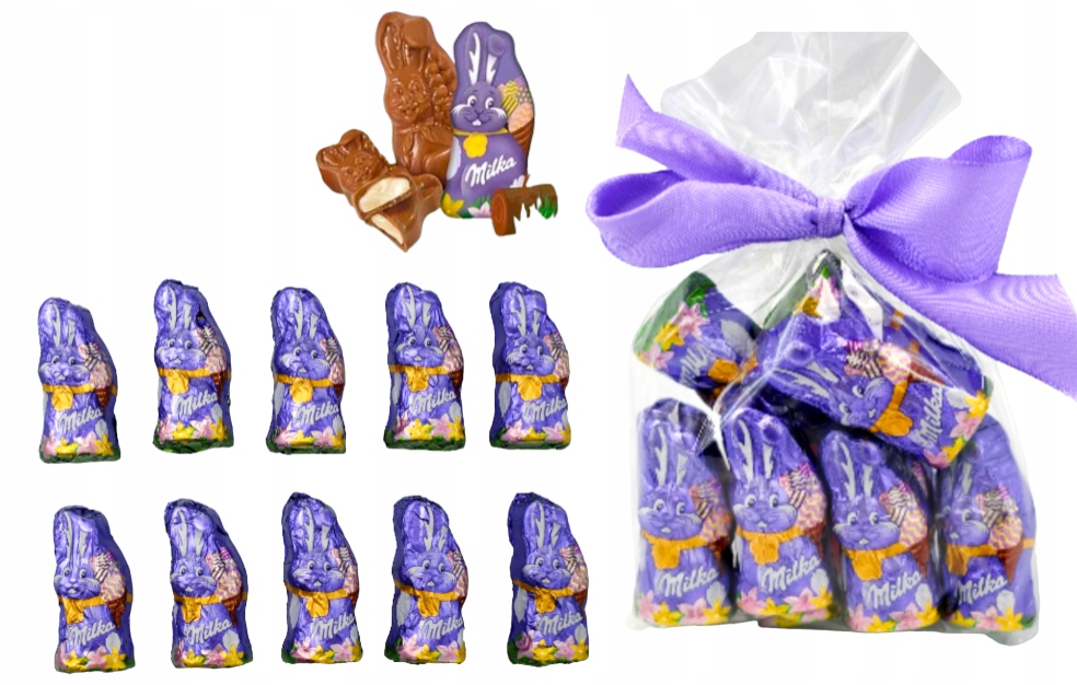 Milka Mini Zajączki Króliczki Czekoladowe Wielkanocne ŚWIĘTA 10 szt zestaw