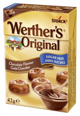 Werther"s Original bez cukru Cukierki czekoladowe 10 x 42g KARMELKI mleczne