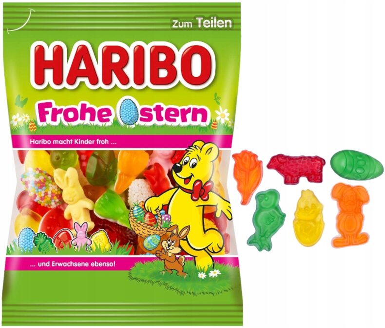 Haribo Żelki Owocowe Pianki Mix Smaków Królik Jajka Wielkanoc 200g DE