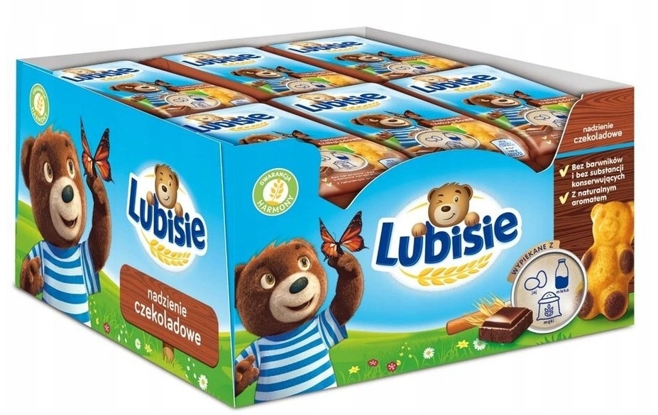 Lubisie Ciastka Biszkoptowe Nadzienie Czekoladowe Biszkopt Miś Lubiś 24x30g
