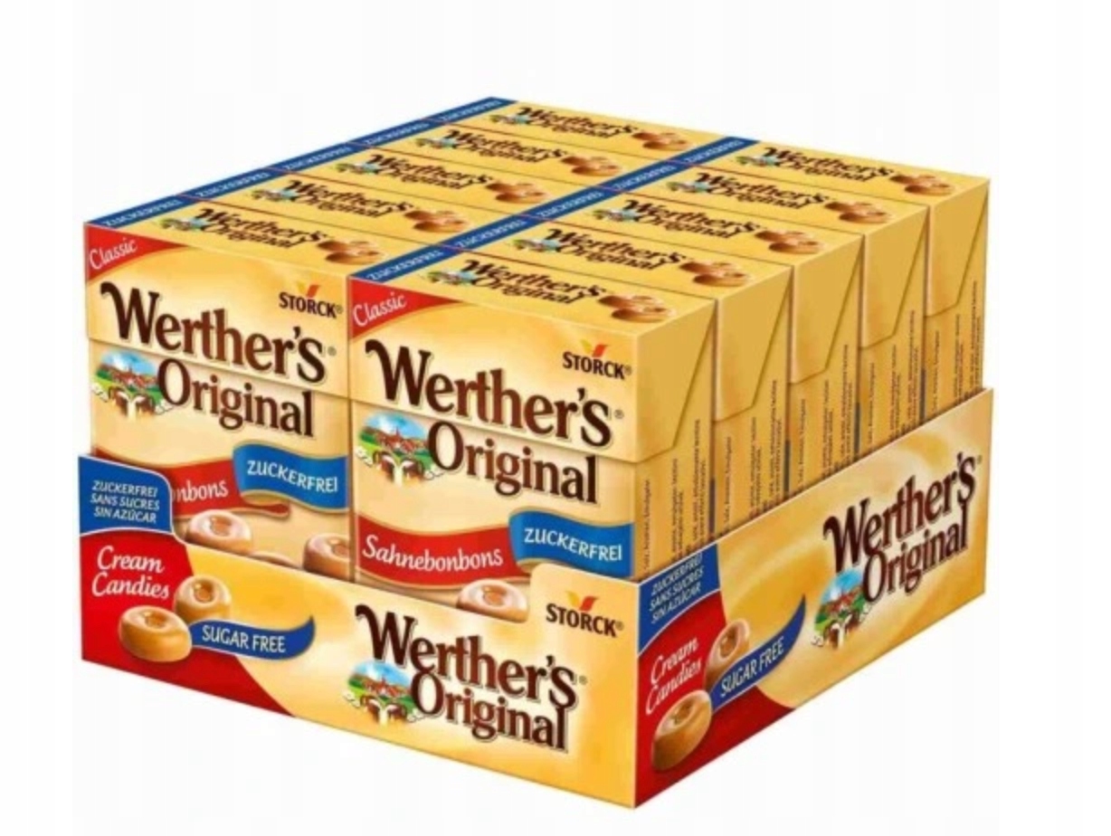 Werther"s Original bez cukru Cukierki Draże śmietankowe 42g mleczne