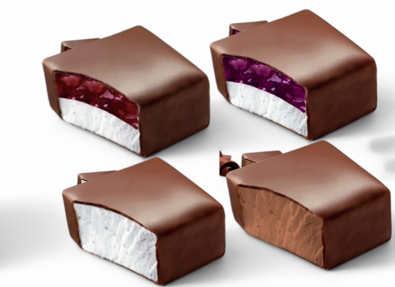 Cukierki Mleczna Chmurka Z Galaretką Wiśniowe Pianki Kakaowe ABK 1 kg