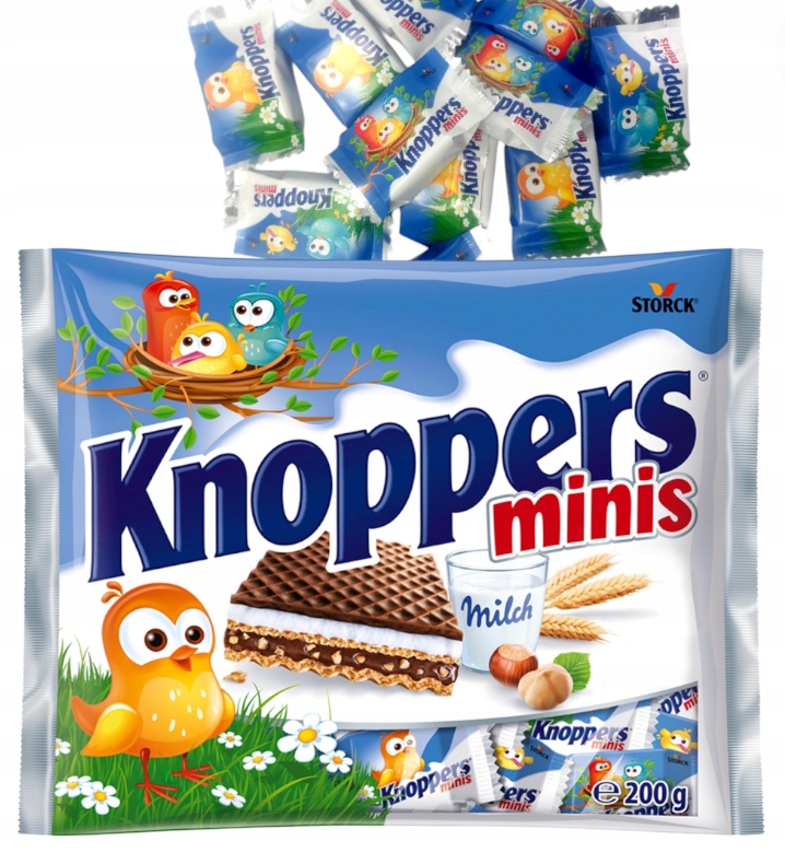Knoppers Minis Wafle Mini Ciastka Wafelki Wafelek Święta Wielkanoc 200g