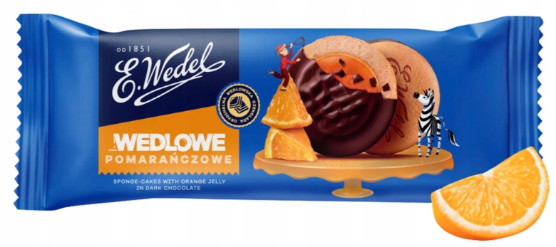 E.Wedel Delicje Wedlowe Pomarańczowe Biszkopty Z Galaretką Czekolada 147g
