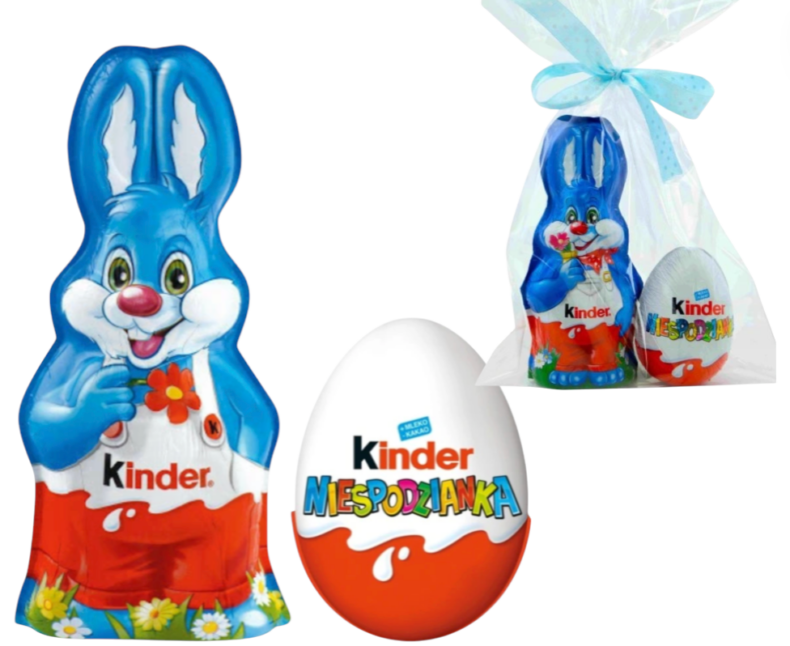 Wielkanocny zestaw słodyczy Kinder królik 55g zając Święta Jajko