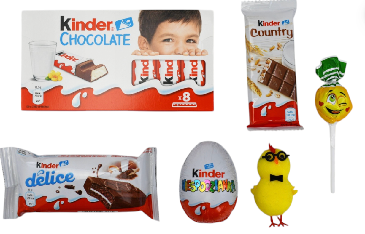 Zestaw jajko Paczka Kinder Kurczak Wielkanoc zając