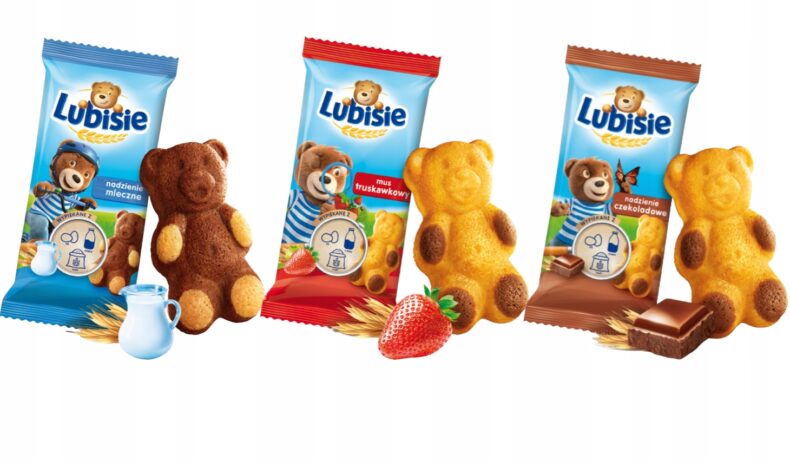 Lubisie Truskawka Biszkop Mleczne Czekoladowe ZESTAW Lubiś 3x30g CIASTKA