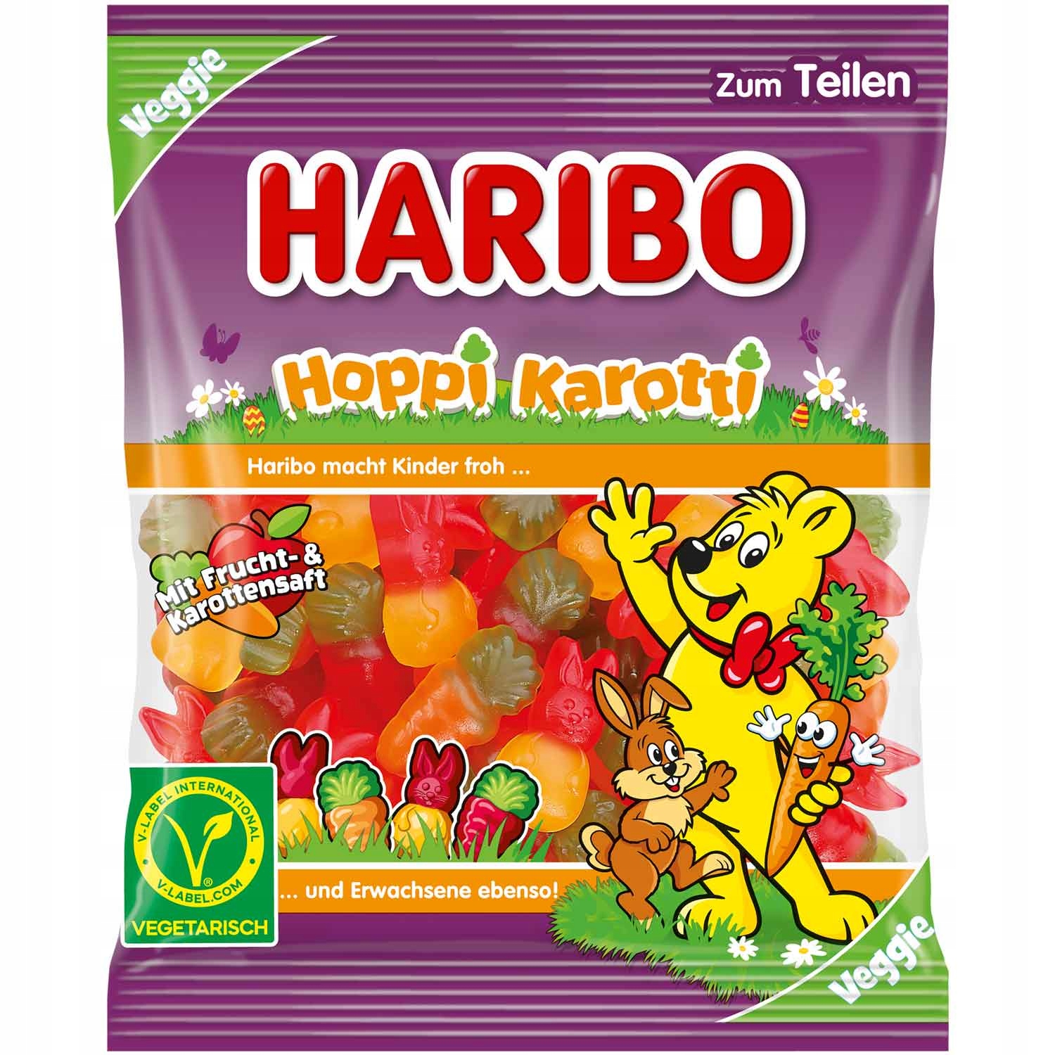Haribo Hoppi Karotti Żelki Owocowe Mix Zajączki Marchewki Wielkanoc 175g DE