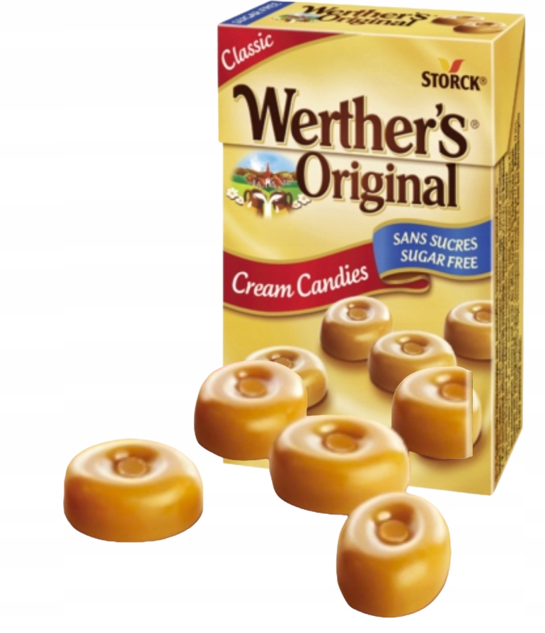 Werther"s Original bez cukru Cukierki Draże śmietankowe 42g mleczne