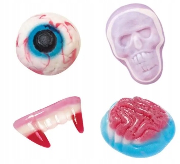 Vidal Monster Mix Żelki Na Halloween Oczy Czaszki Mózgi Szczęka Wampir 180g