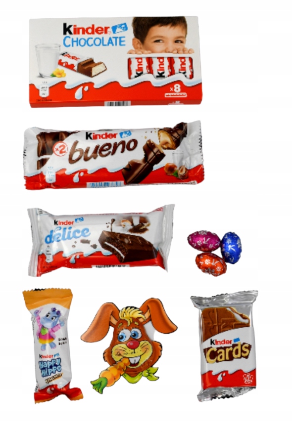 Zestaw Słodyczy Kinder Jajko paczka dla dzieci Królik ŚWIĘTA Wielkanoc