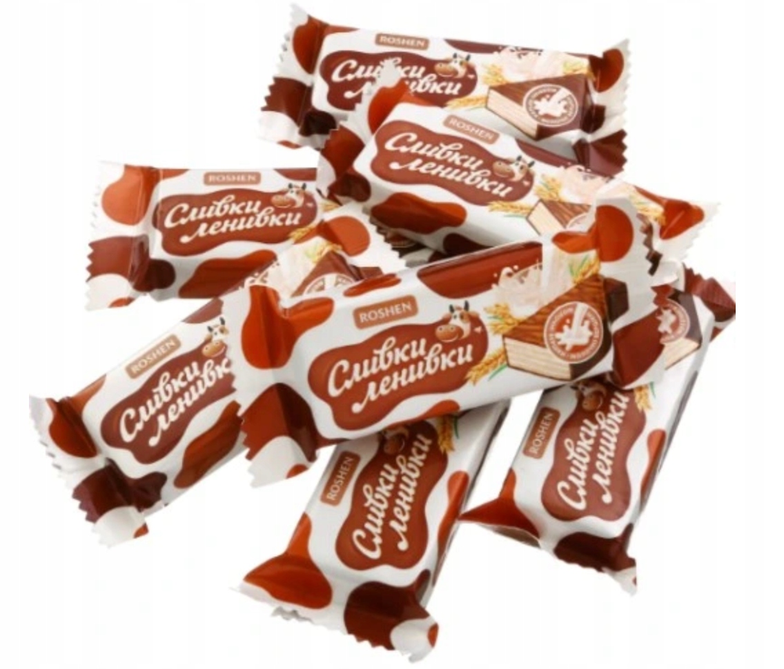 Roshen Wafelki Lazy Cow Batoniki Czekoladzie Mleczne Kakaowe Wafelek 0,5 kg